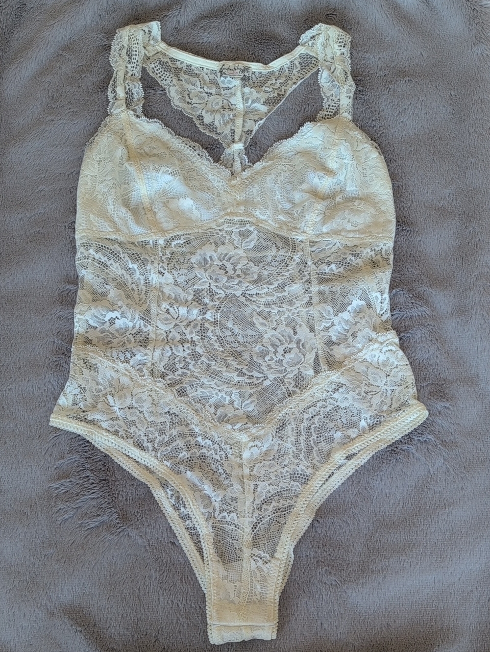 Free People Ivory Lace Bodysuit Teddy